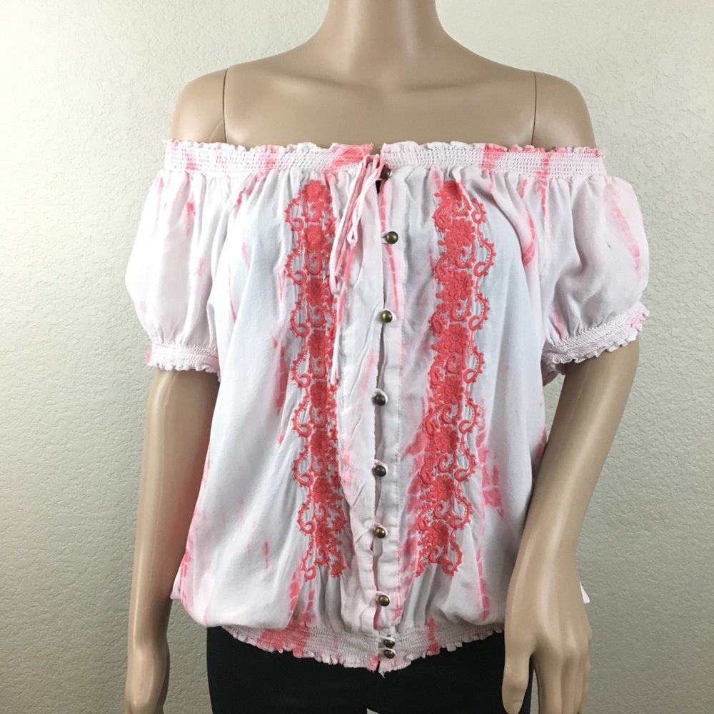 Off Shoulder Boho Tie Dye Top